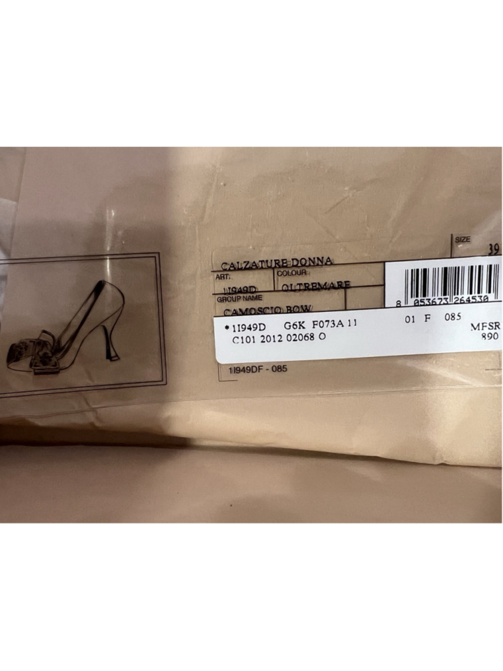 Prada Suede Beaded Bow Navy Blue Designer Heels Sz 39 (8.5/9) With Original Box - Picture 16 of 16